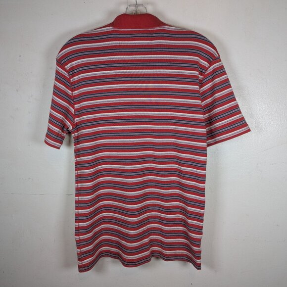 VINTAGE POLO JEANS Company Shirt Ralph Lauren Mens Large Blue / Red Striped Y2K - Picture 2 of 9